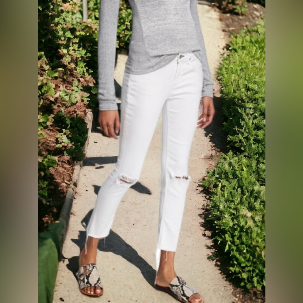 🎀Rag&Bone Dre Low-rise Ankle Slim Boyfriend (Distressed) raw hem Jeans🎀